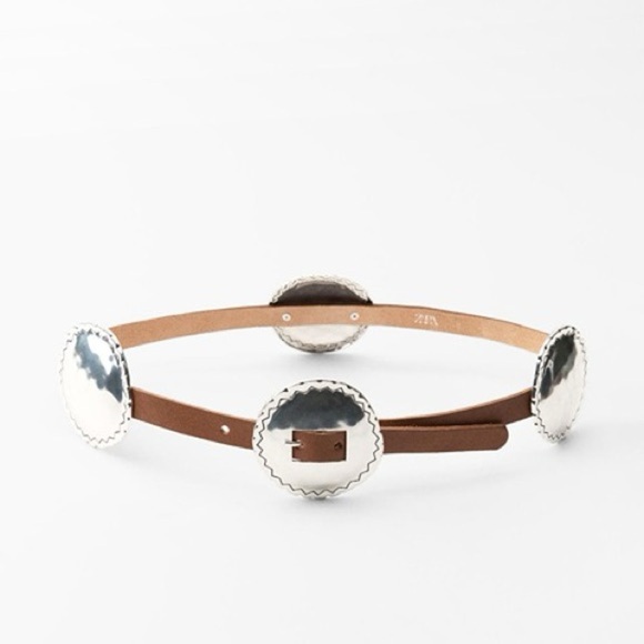 Zara Leather Belt with Hewn brown main image 12